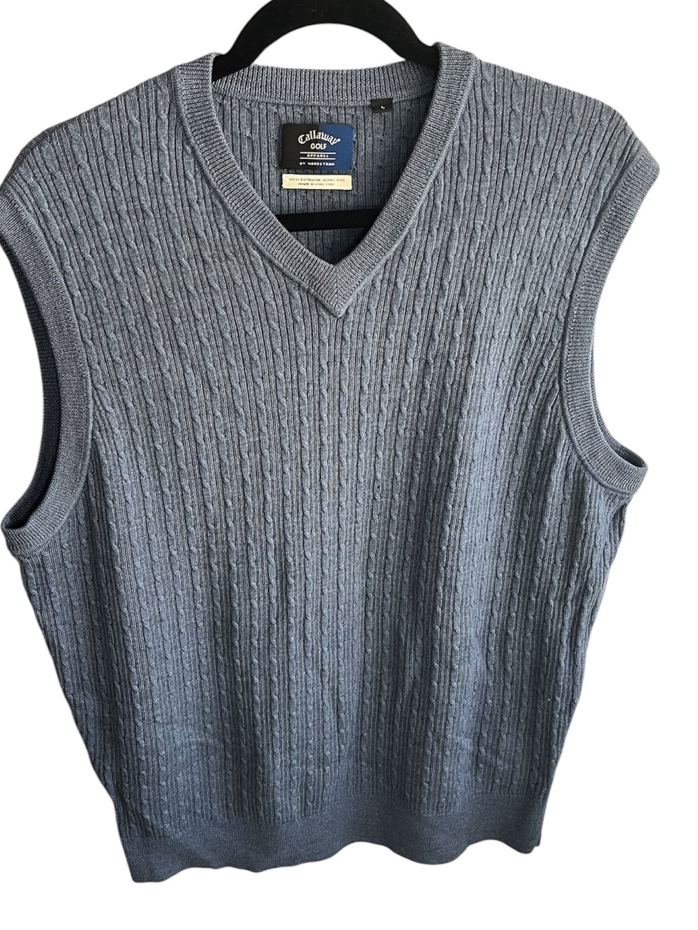 Callaway Golf For Nordstrom Blue Extra fine Merino Wool Golf Vest Size Large